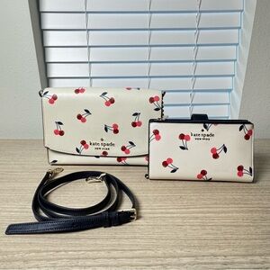 Kate Spade New York Carson Cherry Convertible Crossbody Bag + Wallet Set
